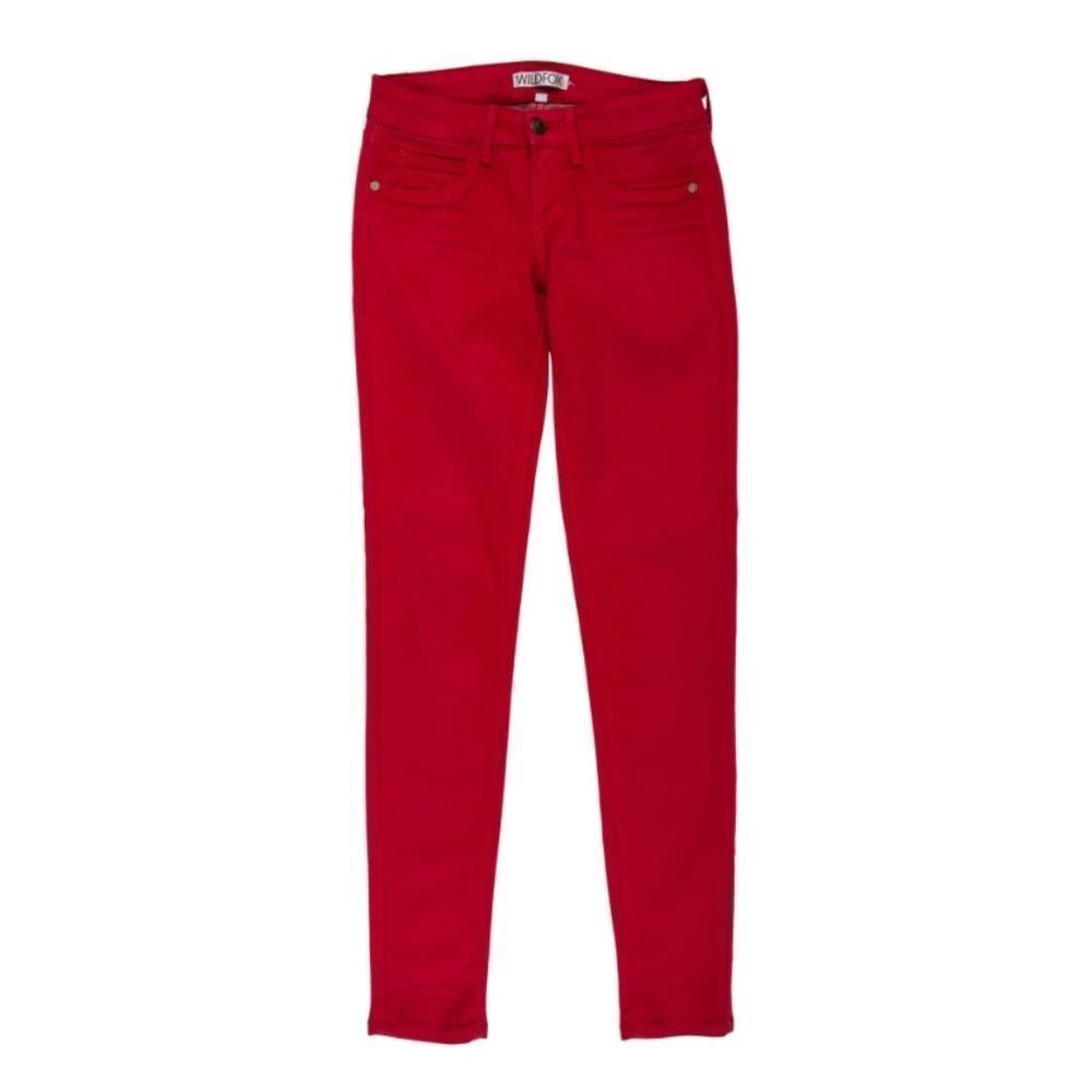 — WILDFOX — Mid-Rise Red Skinny Pants Size Small